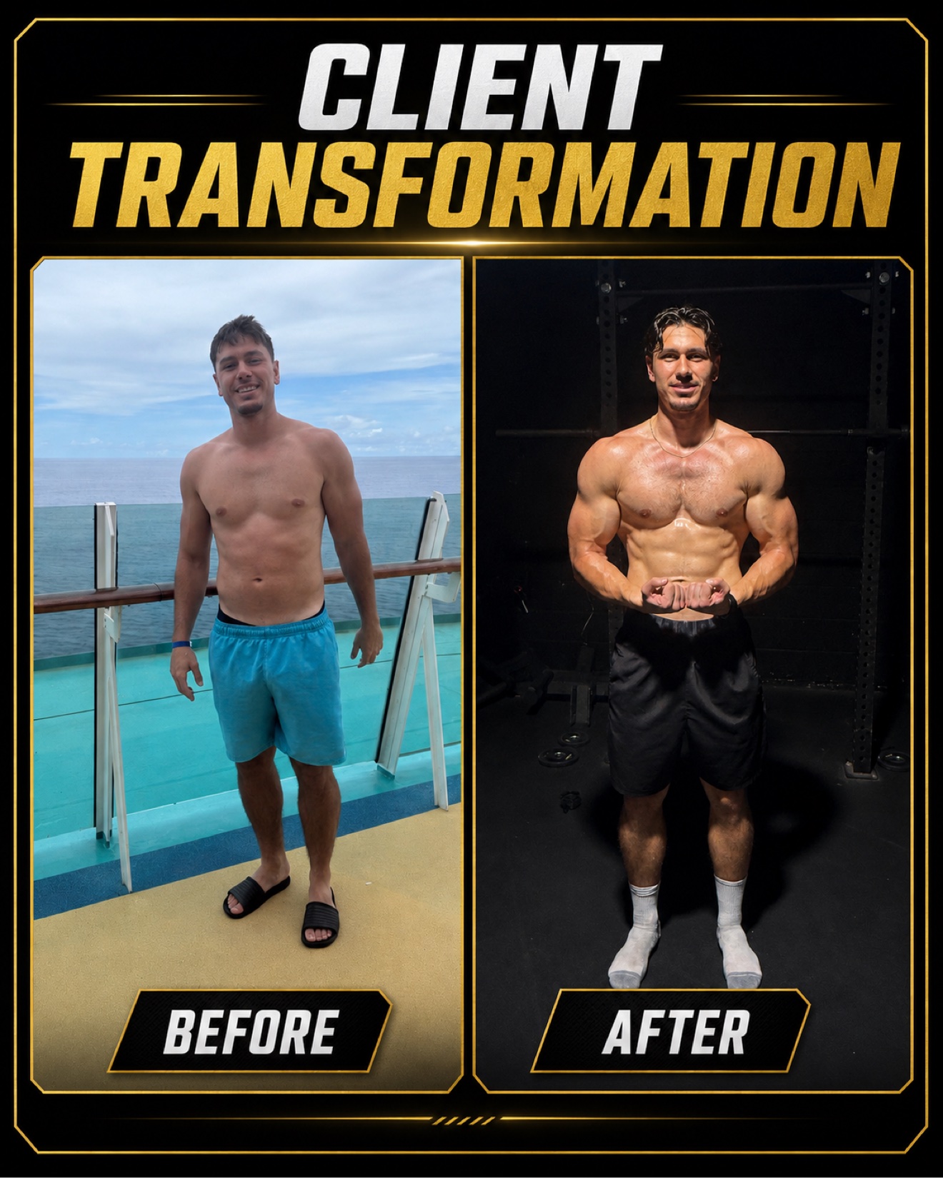 Client transformation: before and after photos